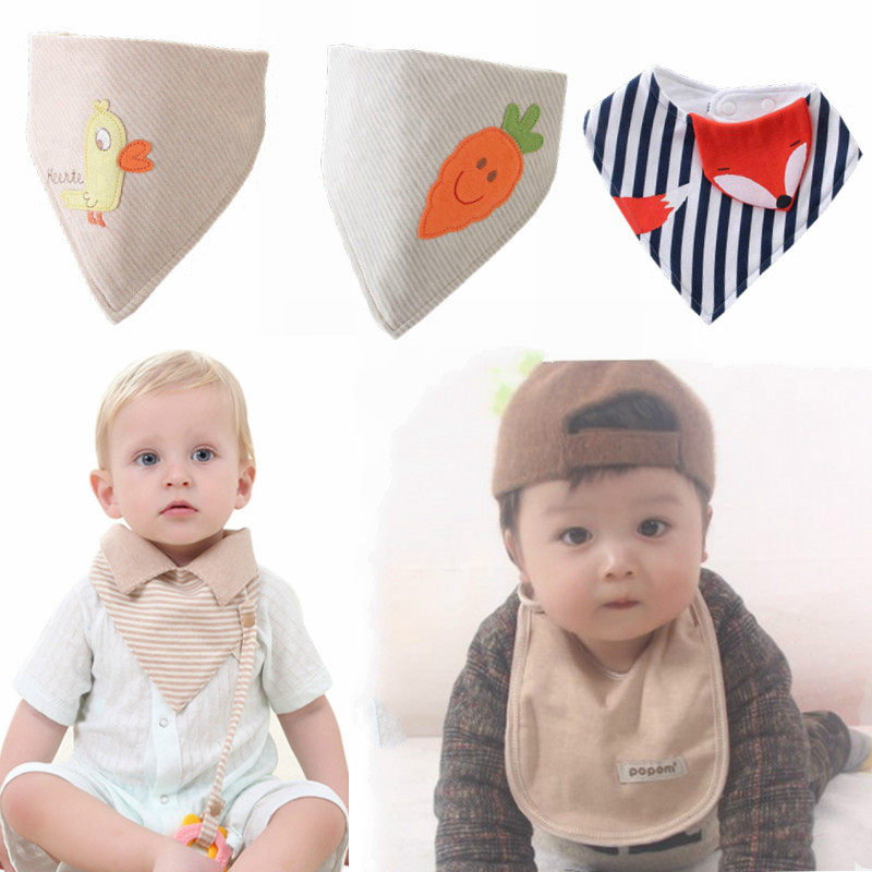 Baby cotton saliva towel natural color cotton baby bib triangle towel super soft bib eating bib saliva scarf