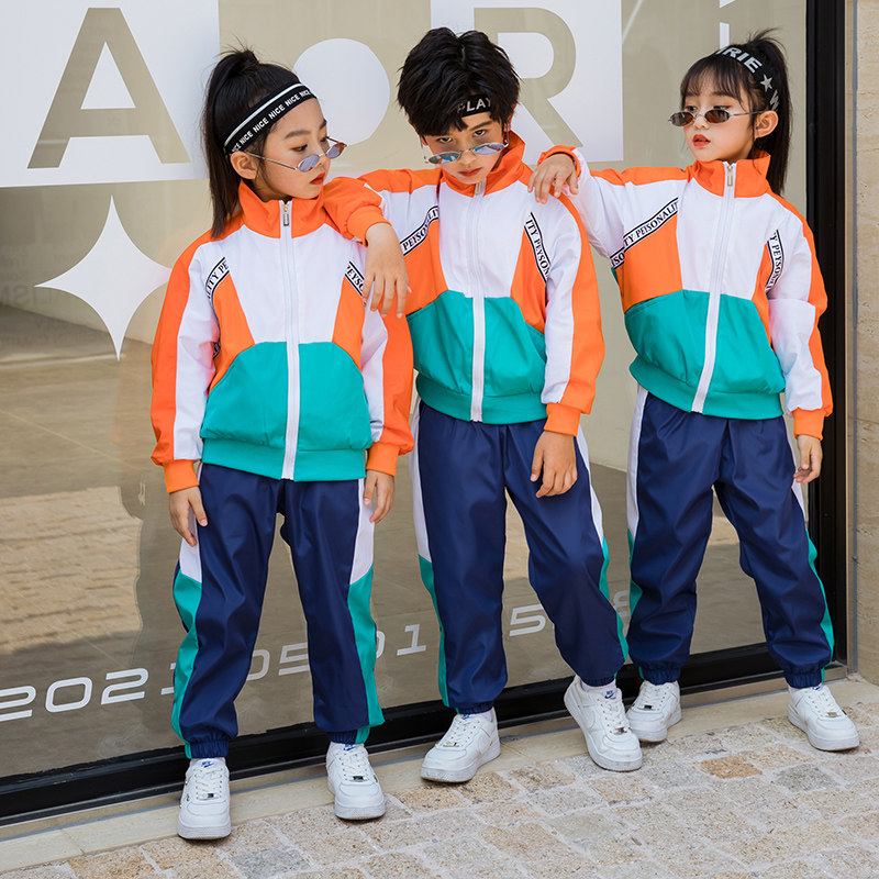 School uniform suit college style primary school students class uniform kindergarten garden uniform spring and autumn two-piece autumn and autumn sports meeting clothing