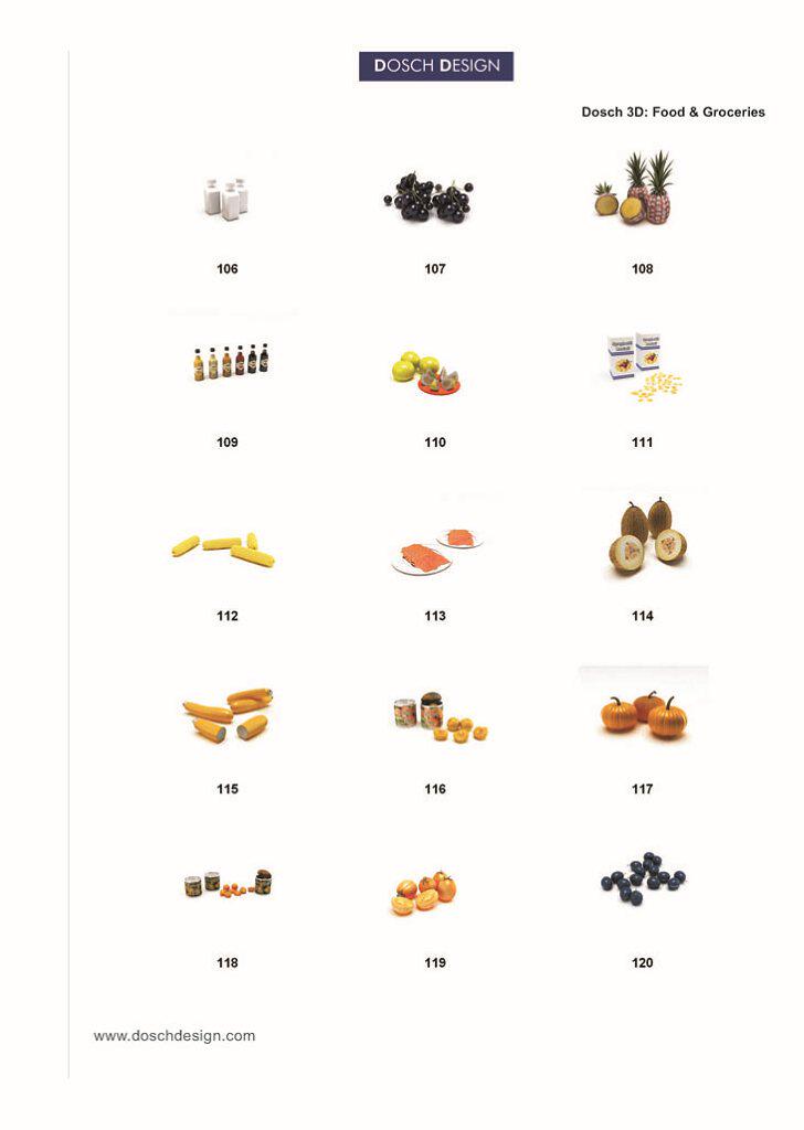 DOSCH 3D：Food & Groceries[食品食物3D模型]/MAX.有目录