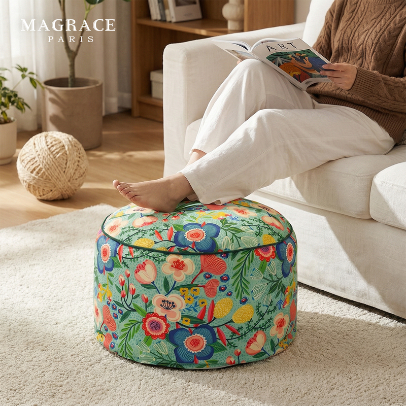Maraishi High-End Chinese-Style Sofa Cushion for Living Room and Bedroom, Removable and Washable Home Footstool