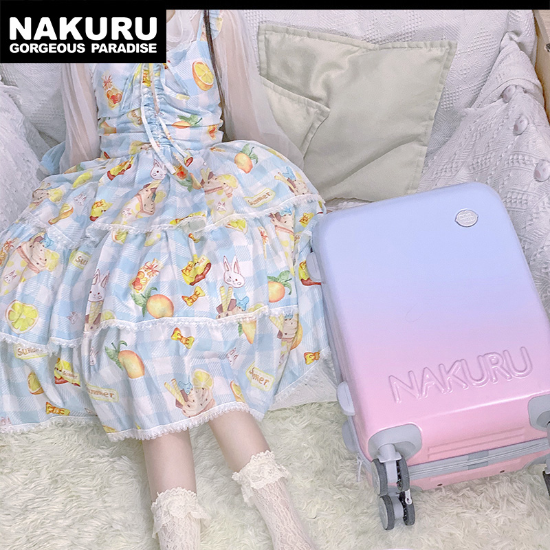 NAKURU suitcases female small 20-inch pull-lever case cute day series Rollita girl suitcase light suitcase