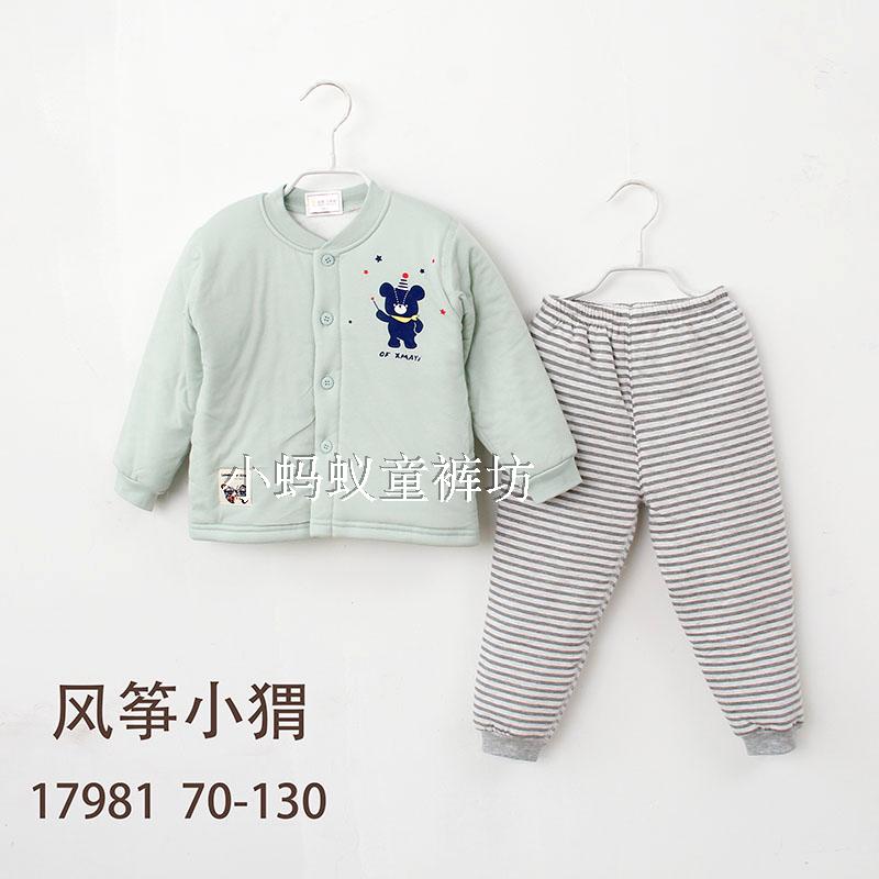 Quần bé gái mùa đông bằng vải cotton phù hợp với đồ lót cotton nhiệt Nam Cực cộng với cotton dày cotton hai mảnh bộ nỉ bông cho bé
