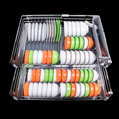 Kitchen whole cabinet pull basket 304 stainless steel double cushion drawer bowl basket? Car seasoning storage bowl rack built-in