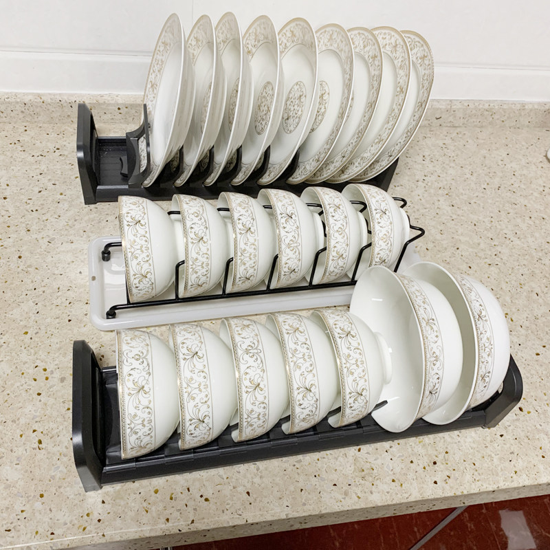 Aluminum alloy Stainless Steel Bowl Rack Tray Dish Rack Single Layer Drip Bowl Rack Drain Rack Kitchen Shelve Shelf storage Bowl Rack