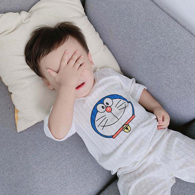 Ochoaly baby air conditioning suit 2021 new boy girl's summer fit children's handsome tide clothes children's home