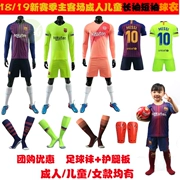 Áo Barcelona 18-19 Barcelona Messi 10 bộ đồ trẻ em người lớn chủ nhà đồng phục bóng đá dài tay tùy chỉnh