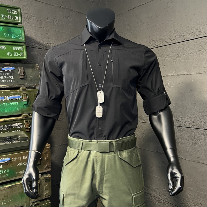 New Summer Dual-Use Quick-Drying Shirt for Men, Elastic Casual Workwear Tactical Shirt, Thin Outdoor Mountaineering Clothing