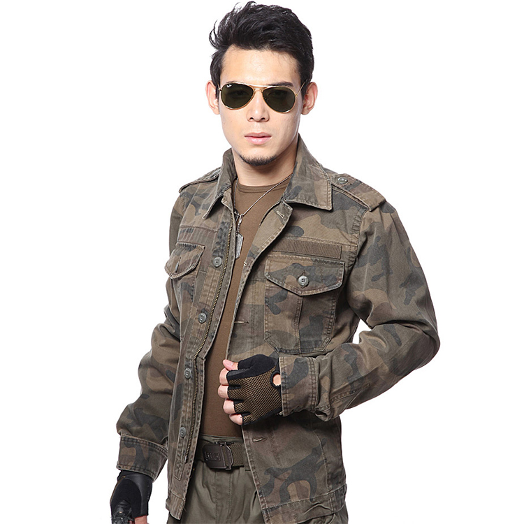 Camouflage shirt field costume Spring and Autumn American airborne division long-sleeved shirt military fan tactical men's coat men's coat