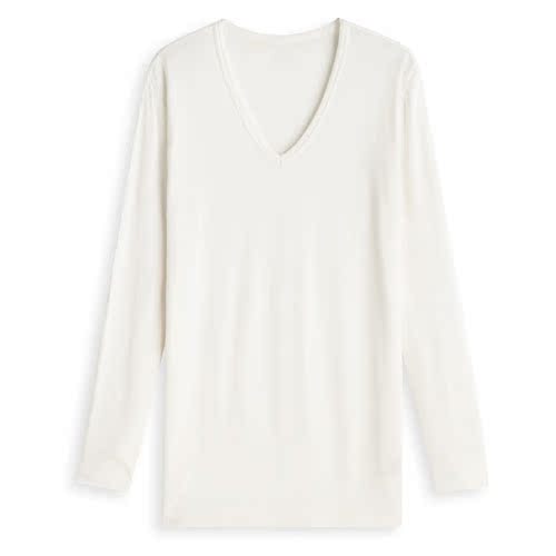 Dây sưởi cổ chữ V cho nam + áo thun mỏng tay dài cho nam / áo thun vải mềm và co giãn áo thun cotton