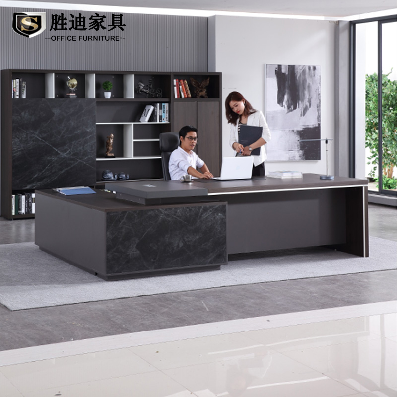 President Table Boss Table Minimalist Modern Large Class Bench Manager Table Atmosphere Supervisor Desk Chair Combined Marble Veins