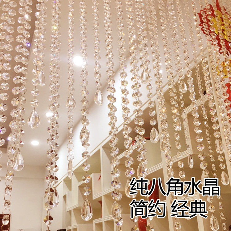 Classic simple octagonal crystal bead curtain living room partition curtain porch shoe cabinet hanging curtain bedroom door curtain custom crystal curtain