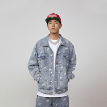 S45 (original 1807) new full print denim denim jacket jacket loose American street top mens clothing
