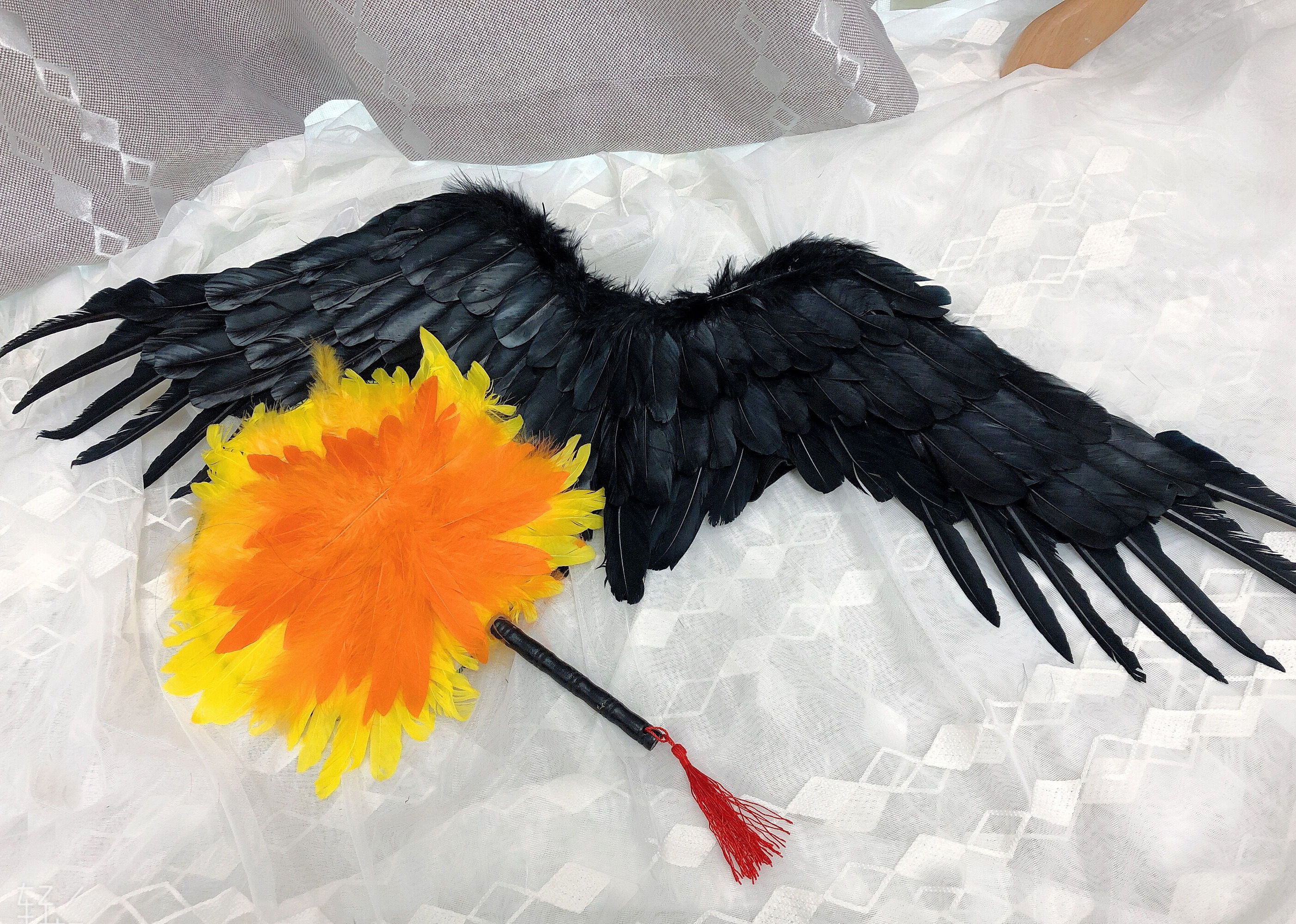 Little Insider Project Shoots Life with Prop Wings Fan Fold hell Wenwen Feather Fan