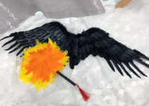 Little Insider Project Shoots Life with Prop Wings Fan Fold hell Wenwen Feather Fan