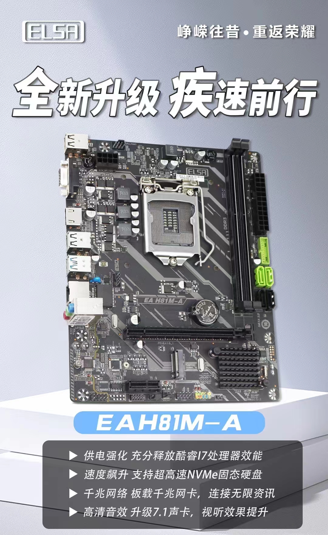 New Elsa 1150 Desktop motherboard H81M-A small board VGA HDMI M 2 NVME Gigabit network card