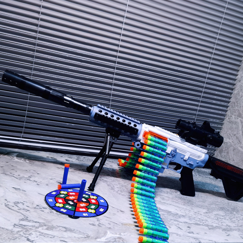 Soft Bullet Gun Electric Connection M249 Hand Self-Integrated Gatlin M416 Big Pineapple Emulation Eat Chicken Children Toy Men