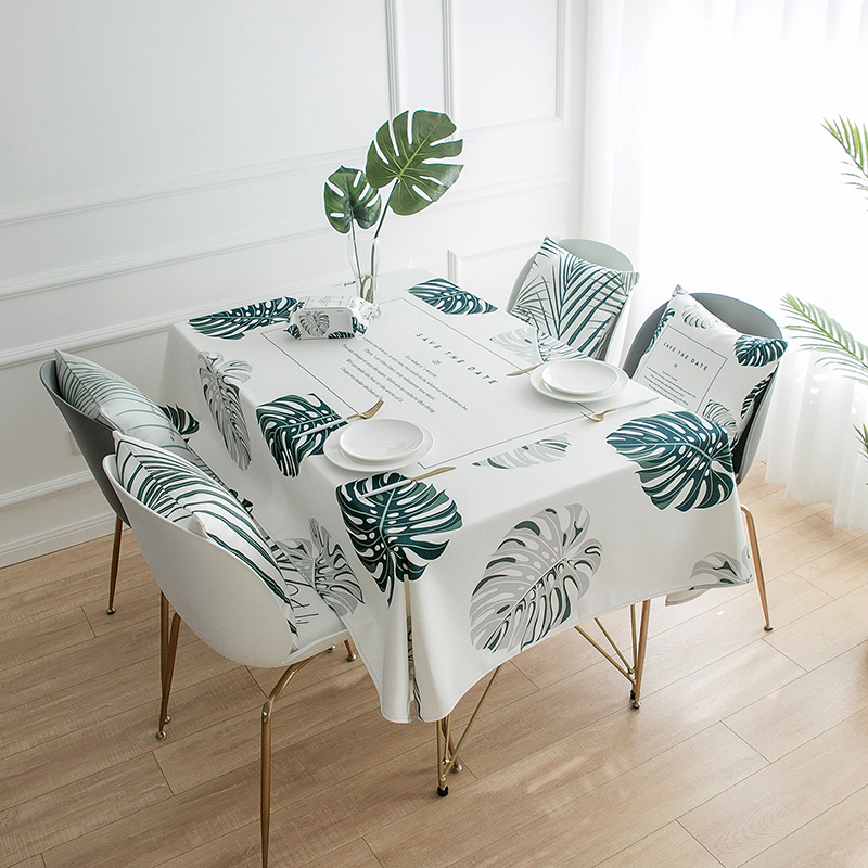 Senbo ins fresh Nordic plant tablecloth is rectangular round table tablecloth literary cover towel cloth writing tablecloth