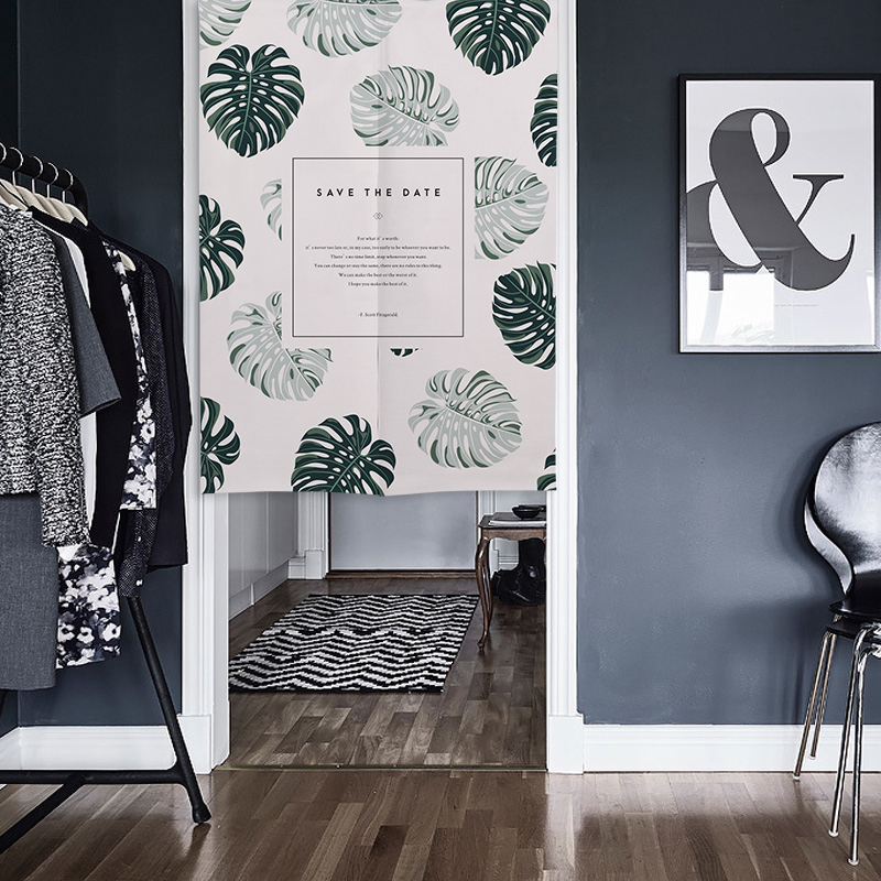Moripoins Fresh Nordic Kitchen Make-up Room Separator Curtain without nails Custom Art and Art Bedroom door curtain Hyun Guan Clou Curtain