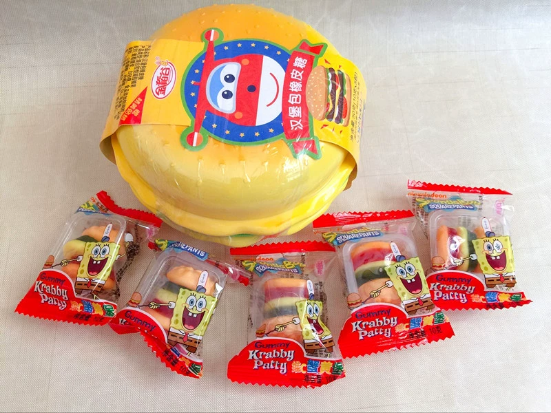 Hamburger sáng tạo Hộp cơm trưa Kẹo Fudge Pizza Candy Quà tặng kỳ nghỉ Đồ ăn vặt QQ Sugar Jelly Candy 100g - Hộp cơm điện sưởi ấm