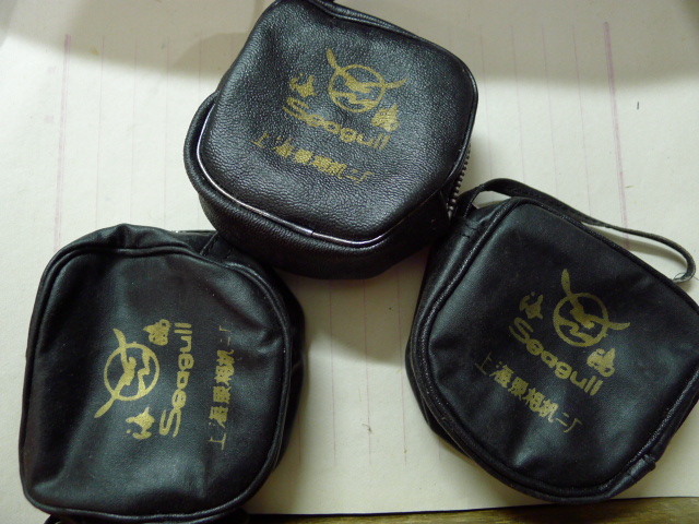 Some seagulls original factory leather cover (fit and enlarged lens nice) to load digital camera batteries.