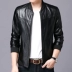 Mùa thu và mùa đông mới Hained leather nam cổ áo ngắn thời trang nam áo khoác da nam ao khoac nam Quần áo lông thú