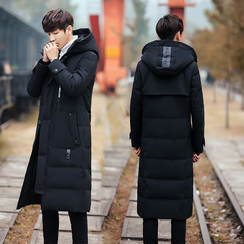 2022 - Winter new blast feather jacket male and middle - long young students thicken warm - handed Korean version of the handsome hands