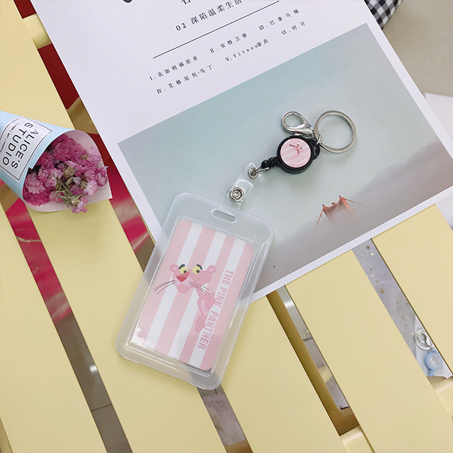 Trong suốt có thể thu vào keychain acrylic sáng tạo xe buýt phim hoạt hình sinh viên dễ thương giao thông vận tải bữa ăn thẻ bảo vệ kiểm soát truy cập bộ thẻ ví nữ