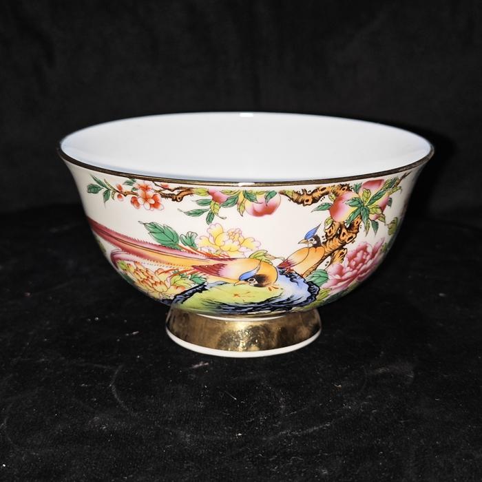 正規品，高品質 【YB】中國景徳鎮製(款 粉彩花鳥紋大盤