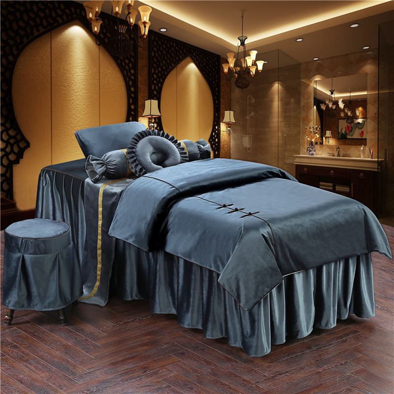 Beauty Bed Cover Four-Piece Set, Warm Massage and Tattoo Bed Cover, Special Bed Cover for Beauty Salons, High-End Set Beauty Bed Cover Four-Piece Set, Warm Massage and Tattoo Bed Cover, Special Bed Cover for Beauty Salons, High-End Set