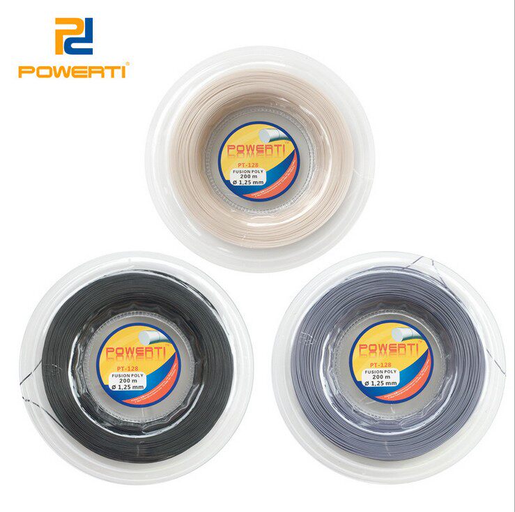 POWERTI PT 128 Taiwan poly large plate 200m round polyester tennis racket wire hard wire