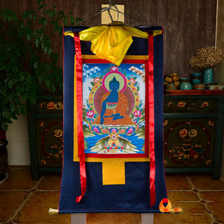 Nepalese cotton fabric mounted with natural mineral pigments