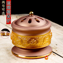 Tibetan home Buddha copper alloy glass incense burner indoor carved Buddha Hall sandalwood incense lavender for offering ornaments