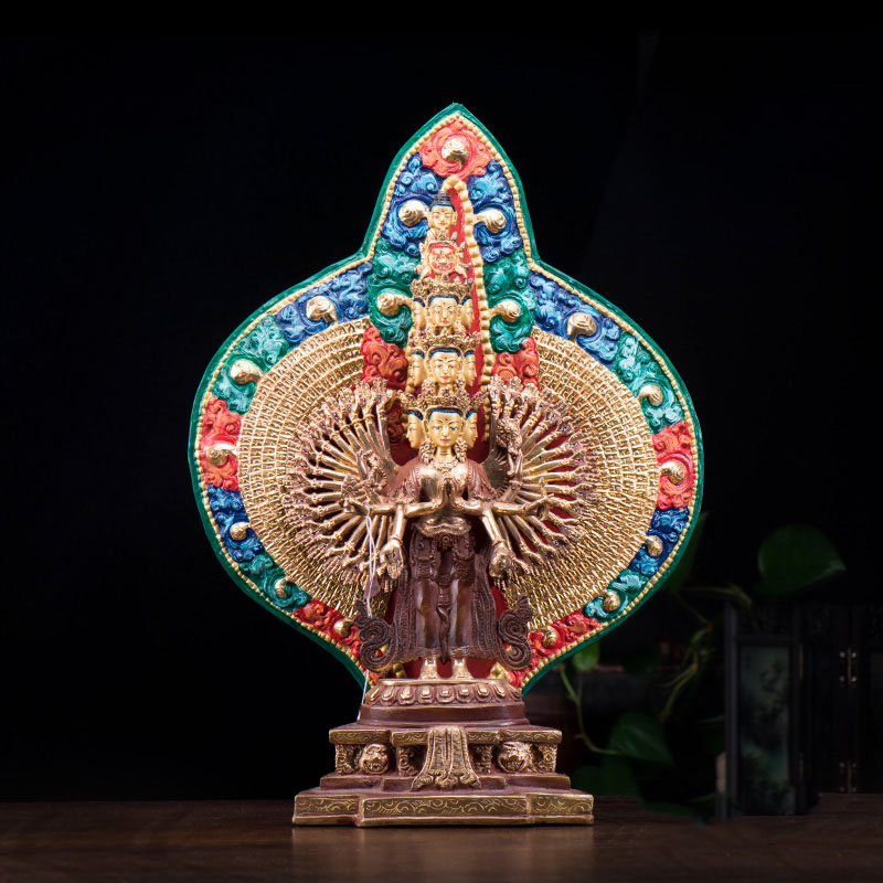 Nepal hand - made 1 foot copper - gilded 