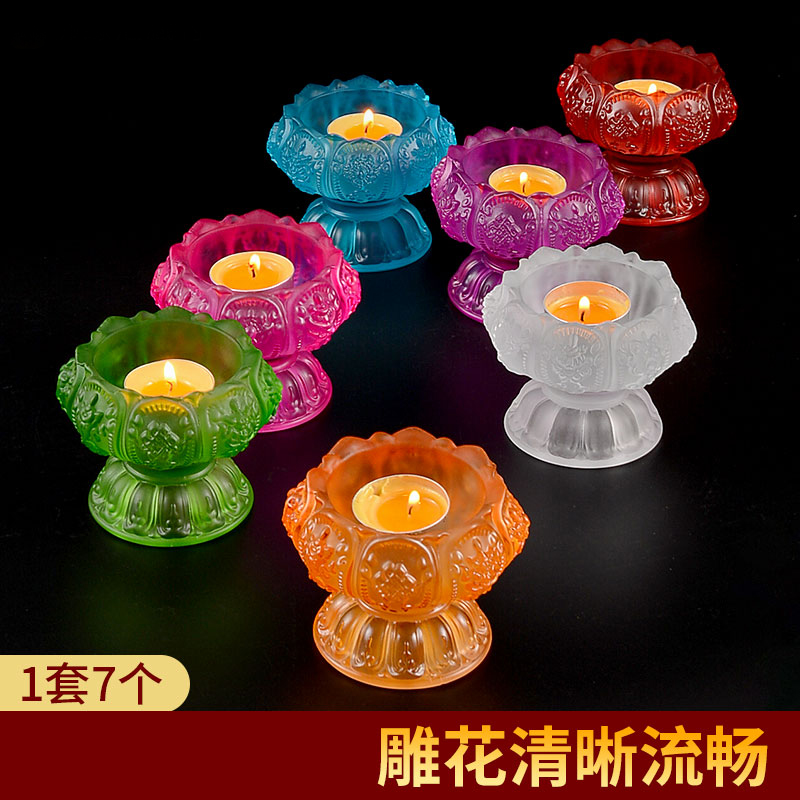 Glazed butter lamp Lotus candle holder lamp holder lamp stand