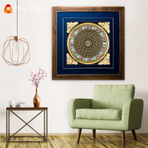 Buddha yuan Huizang Village hand-painted mantancheng thangka Nepal mineral pigment gold-plated painting heart six-character mantra thangka hanging painting