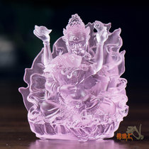 Tibetan Buddhist supplies Glass Buddha statue Red God of Wealth Buddha Statue Five-way God of Wealth portable Buddha decoration special trumpet