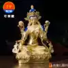 Green Mother Buddha statue Tibetan Buddhism Taiwan Seiko pure Copper full gilt painted 7-inch Tantric worship Buddha ornaments