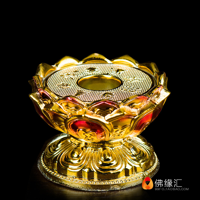 Buddhist supplies Buddhist equipment tantric supply of warp tube base alloy gold-plated hand-cranked Meridian wheel lotus base ornaments