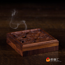 Buddha supplies household Zen worship Buddha wooden hollow lotus incense burner decoration pan incense burner