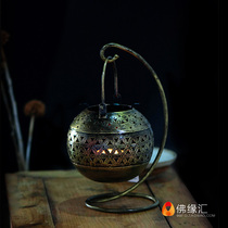 Buddha incense burner Buddhist supplies India handmade hollow ghee Candlestick Zen pan incense burner Tibetan incense burner