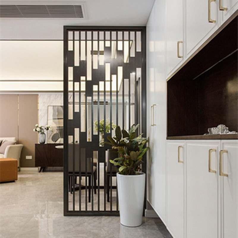 Simple vertical fence cut-out partition Living room carved board entrance MDF lattice screen decoration