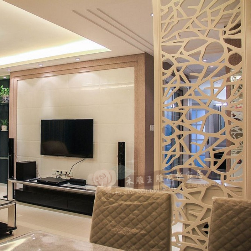 Minimalist Chaotic Hollowed-out Partition Carved Flower Board Density Board Flower Lattice Living-room Background Wall Screen Through Flower Board Xuanguan