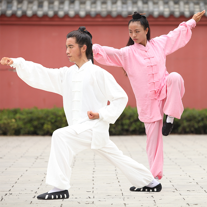Hongyue Wudang Tai Chi Suit Cotton and Hemp Morning Training Martial Arts Suit Linen Practice Tai Chi Men and Women Style Kung Fu Performance Dress