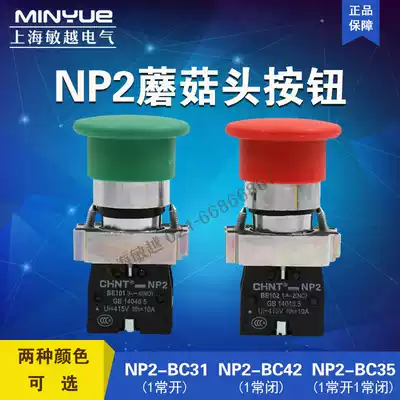 ZHENGTAI MUSHROOM HEAD BUTTON NP2-BC31 NP2-BC42 NP2-BC35 START STOP SELF RESET 22MM