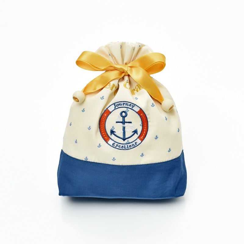 Sea Anchor Embroidery Mini Draw Rope Bag Small Cashier Bag Travel Makeup Bag-Taobao