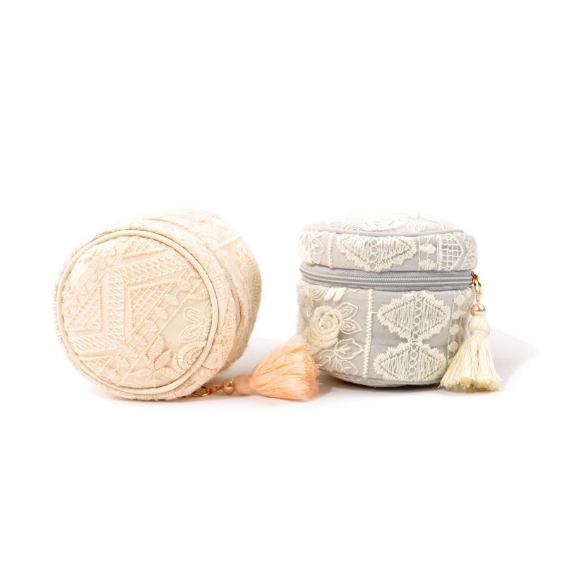 Fine Round Jewellery Bag Lace Streaming Subsmall Bag Makeup Bag