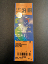 A0115 2000 Weightlifting Competition Tickets for the Sydney Olympics