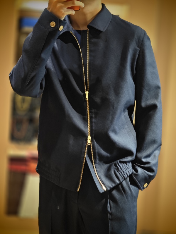 Bc Version Bomber Jacket Imported from Italy Vbc All-Wool Jacket Navy Commuter Jacket Star Style
