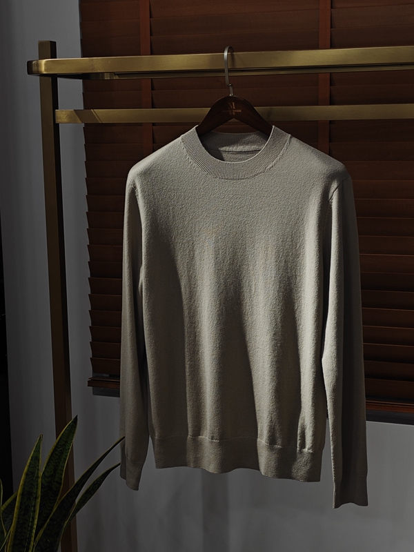 Lp Cashmere Sweater Lp Pure Cashmere Yarn Knit Series Autumn and Winter Versatile Light Brown Knit Long-Sleeve Lp Knitwear