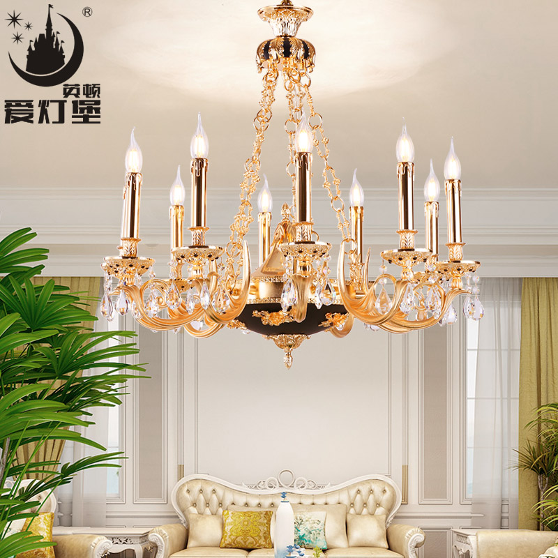 Love lamp Fort-style crystal chandelia Living room Atmospheric extravaganza Villa Duplex dining room Bedroom upscale European-style lamps